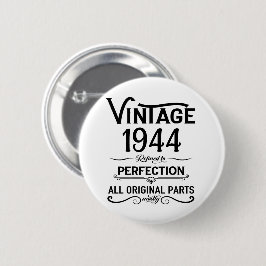 Gepersonaliseerde tachtig vintage 80ste verjaardag ronde button 5,7 cm