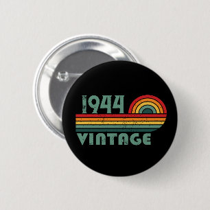 Gepersonaliseerde tachtig vintage 80ste verjaardag ronde button 5,7 cm