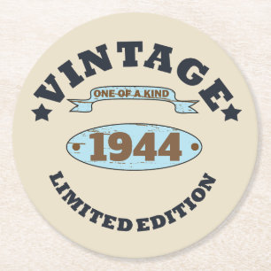 Gepersonaliseerde tachtig vintage 80ste verjaardag ronde kartonnen onderzetter