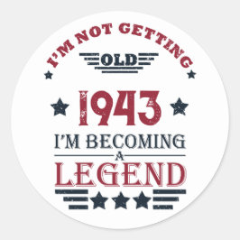 Gepersonaliseerde tachtig vintage 80ste verjaardag ronde sticker