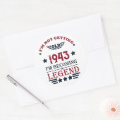 Gepersonaliseerde tachtig vintage 80ste verjaardag ronde sticker (Envelop)