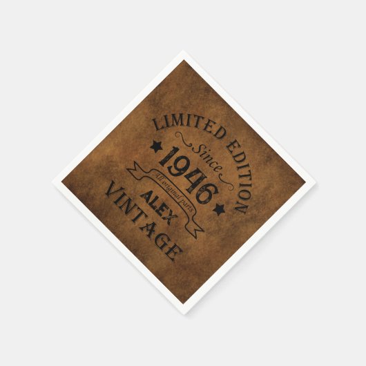 Gepersonaliseerde tachtig vintage 80ste verjaardag servet (Hoek)