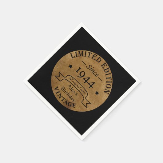 Gepersonaliseerde tachtig vintage 80ste verjaardag servet (Hoek)