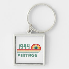 Gepersonaliseerde tachtig vintage 80ste verjaardag sleutelhanger