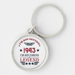Gepersonaliseerde tachtig vintage 80ste verjaardag sleutelhanger