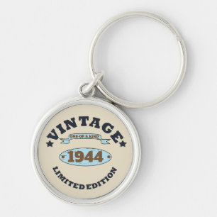 Gepersonaliseerde tachtig vintage 80ste verjaardag sleutelhanger