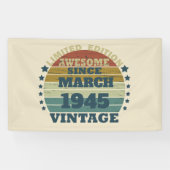 Gepersonaliseerde tachtig vintage 80ste verjaardag spandoek (Horizontaal)