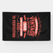 Gepersonaliseerde tachtig vintage 80ste verjaardag spandoek (Horizontaal)