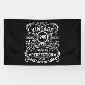 Gepersonaliseerde tachtig vintage 80ste verjaardag spandoek (Horizontaal)