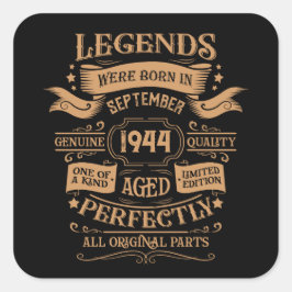 Gepersonaliseerde tachtig vintage 80ste verjaardag vierkante sticker