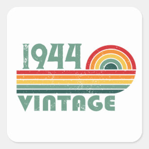 Gepersonaliseerde tachtig vintage 80ste verjaardag vierkante sticker
