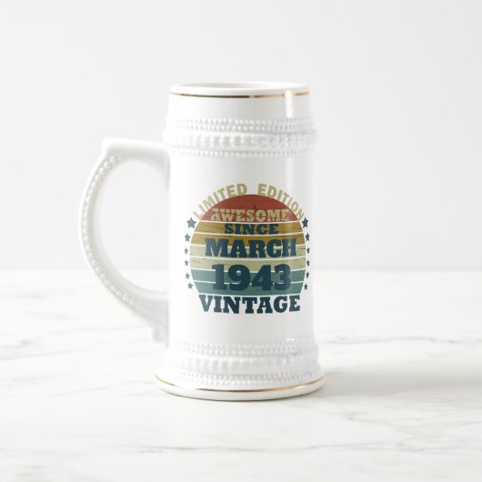 Gepersonaliseerde tachtigste vintage 80ste verjaar bierpul (Links)