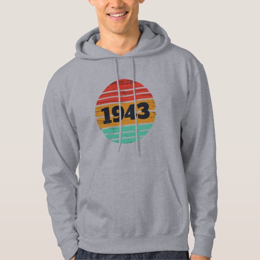 Gepersonaliseerde tachtigste vintage 80ste verjaar hoodie (Voorkant)
