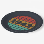 Gepersonaliseerde tachtigste vintage 80ste verjaar papieren bordje (Gekanteld)