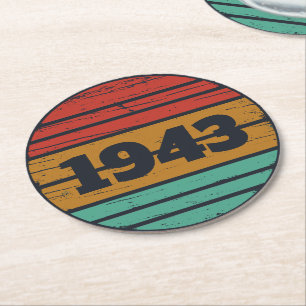 Gepersonaliseerde tachtigste vintage 80ste verjaar ronde kartonnen onderzetter