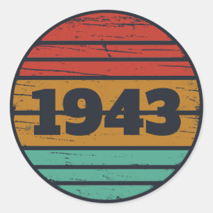 Gepersonaliseerde tachtigste vintage 80ste verjaar ronde sticker