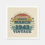 Gepersonaliseerde tachtigste vintage 80ste verjaar servet (Voorkant)
