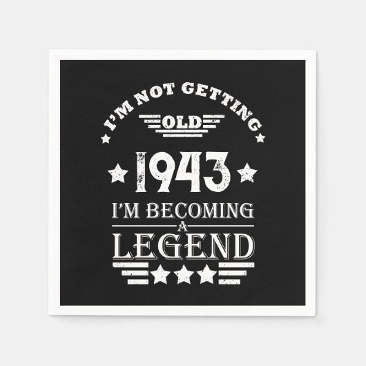 Gepersonaliseerde tachtigste vintage 80ste verjaar servet (Voorkant)