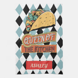 Gepersonaliseerde   Taco Geometric Blue Theedoek