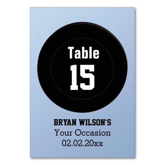 Gepersonaliseerde tafelnummers ijshockey thema (Voorkant)