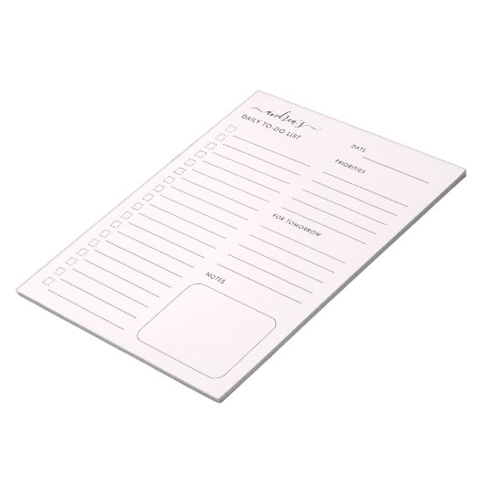 Gepersonaliseerde takenlijst Dagelijkse notities P Notitieblok (Schuin)