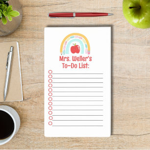 Gepersonaliseerde takenlijst voor leerkrachten reg post-it® notes