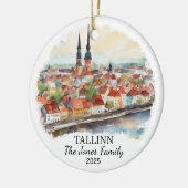 Gepersonaliseerde Tallinn Ornament, Estland Gift Keramisch Ornament (Links)