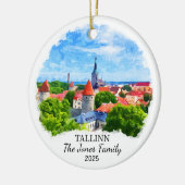Gepersonaliseerde Tallinn Ornament, Estland Keramisch Ornament (Links)