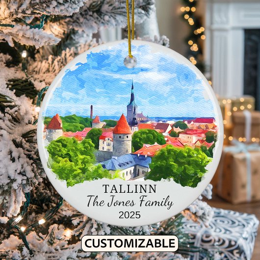 Gepersonaliseerde Tallinn Ornament, Estland Keramisch Ornament