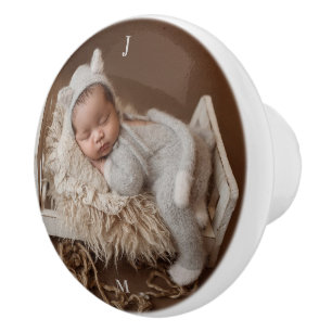 Gepersonaliseerde Tan Baby's Room Keramische Knop