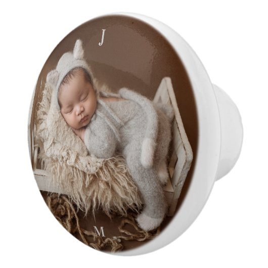 Gepersonaliseerde Tan Baby's Room Keramische Knop (Rechts)