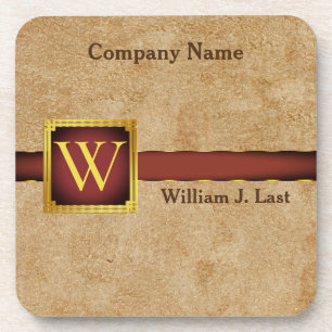 Gepersonaliseerde Tan Chamois Nep Leer Bier Onderzetter