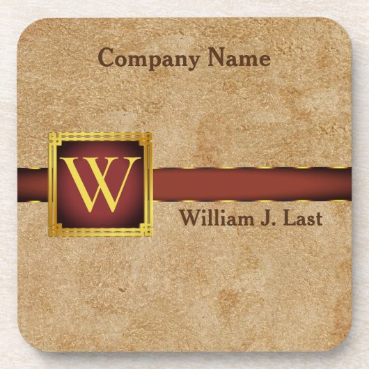 Gepersonaliseerde Tan Chamois Nep Leer Bier Onderzetter (Voorkant)