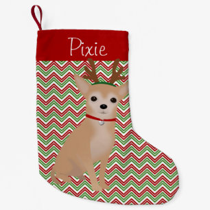 Gepersonaliseerde Tan Chihuahua, Rood & Groene Kleine Kerstsok