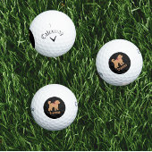 Gepersonaliseerde Tan Doodle Hond op Zwart Golfhanddoek