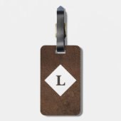 Gepersonaliseerde Tan Leather Print bagagelabel (Achterkant verticaal)