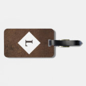 Gepersonaliseerde Tan Leather Print bagagelabel (Achterkant horizontaal)