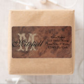 Gepersonaliseerde Tan Leather Shipping adresetiket Etiket (Insitu)