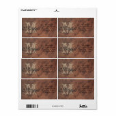 Gepersonaliseerde Tan Leather Shipping adresetiket Etiket (Full Sheet)