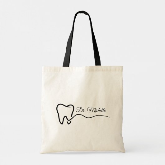 Gepersonaliseerde tandarts Kantoor tandheelkundige Tote Bag (Achterkant)