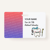 Gepersonaliseerde tandbenaming en functie (tand) badge (Voorkant)
