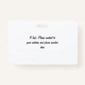 Gepersonaliseerde tandbenaming en functie (tand) badge (Achterkant)