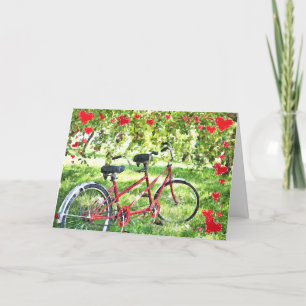 Gepersonaliseerde Tandem Bike Gefeliciteerd met de Feestdagen Kaart