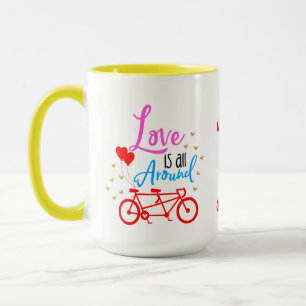 Gepersonaliseerde Tandem Bike Love is helemaal ron Mok