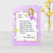 Gepersonaliseerde tandenfee Kaart (Gele Bloem)