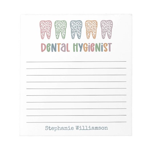 Gepersonaliseerde tandheelkundige apotheker | RDH Notitieblok (Voorkant)