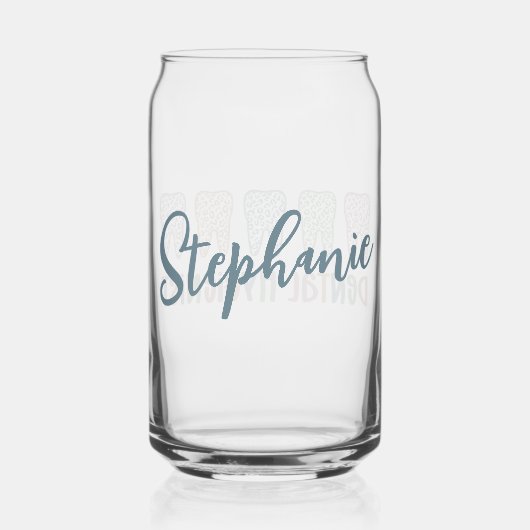 Gepersonaliseerde Tandhygiëniste Leopard Print tan Blikvorm Glas (Achterkant)