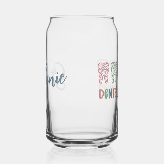 Gepersonaliseerde Tandhygiëniste Leopard Print tan Blikvorm Glas (Rechts)