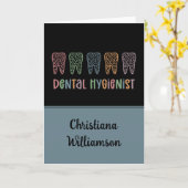 Gepersonaliseerde Tandhygiëniste Leopard Print tan Kaart (Gele Bloem)