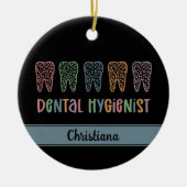 Gepersonaliseerde Tandhygiëniste Leopard Print tan Keramisch Ornament (Voorkant)